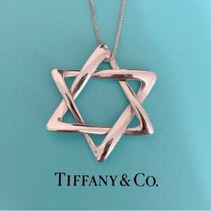 Tiffany & Co. Star of David Elsa Peretti 925 Sterling Silver Pendant 36mm XL